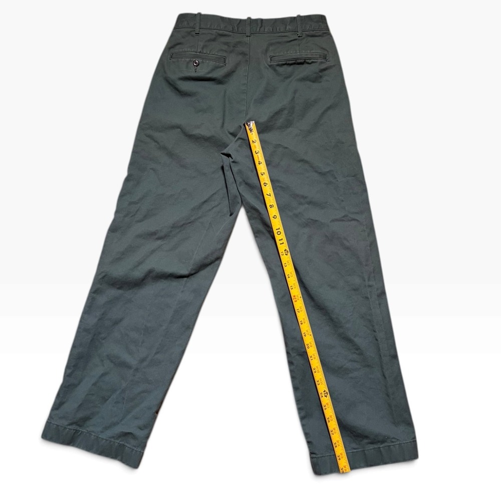 Wallace & Barnes Mens 29 Pleated Chino Pants Forest Green Vintage Style Cotton - Picture 5 of 5